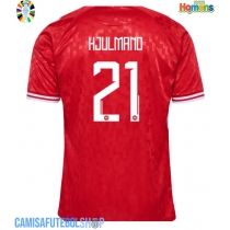 Camisa de time de futebol Dinamarca Morten Hjulmand #21 Replicas 1º Equipamento Europeu 2024 Manga Curta